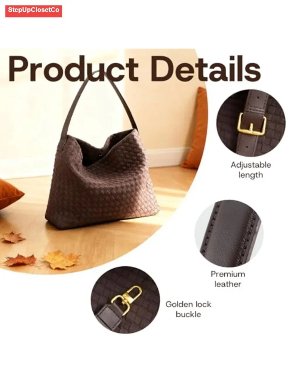 Women's Faux Suede Woven Hobo Tote Bag Shoulder Handbag Work Travel Purse
